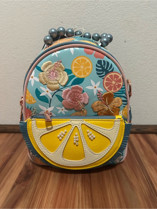 Loungefly Handbags - NWT Loungefly Lemon floral embroidered mini convertible backpack